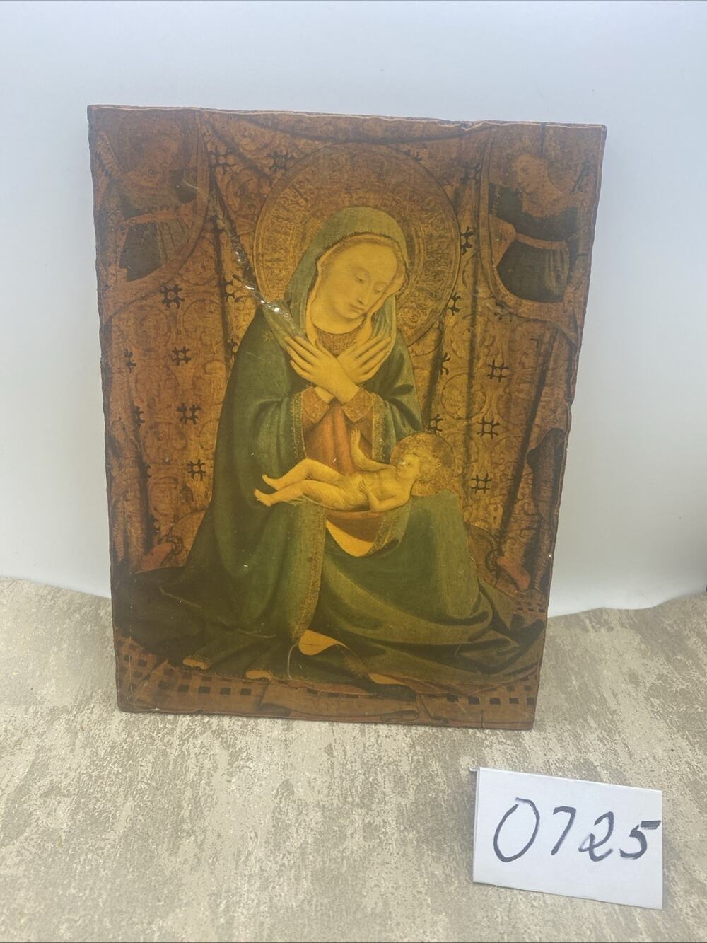 Madonna Of Humility-Tempra On Panel Like Early Renaissance Painting 8.25”X 11”